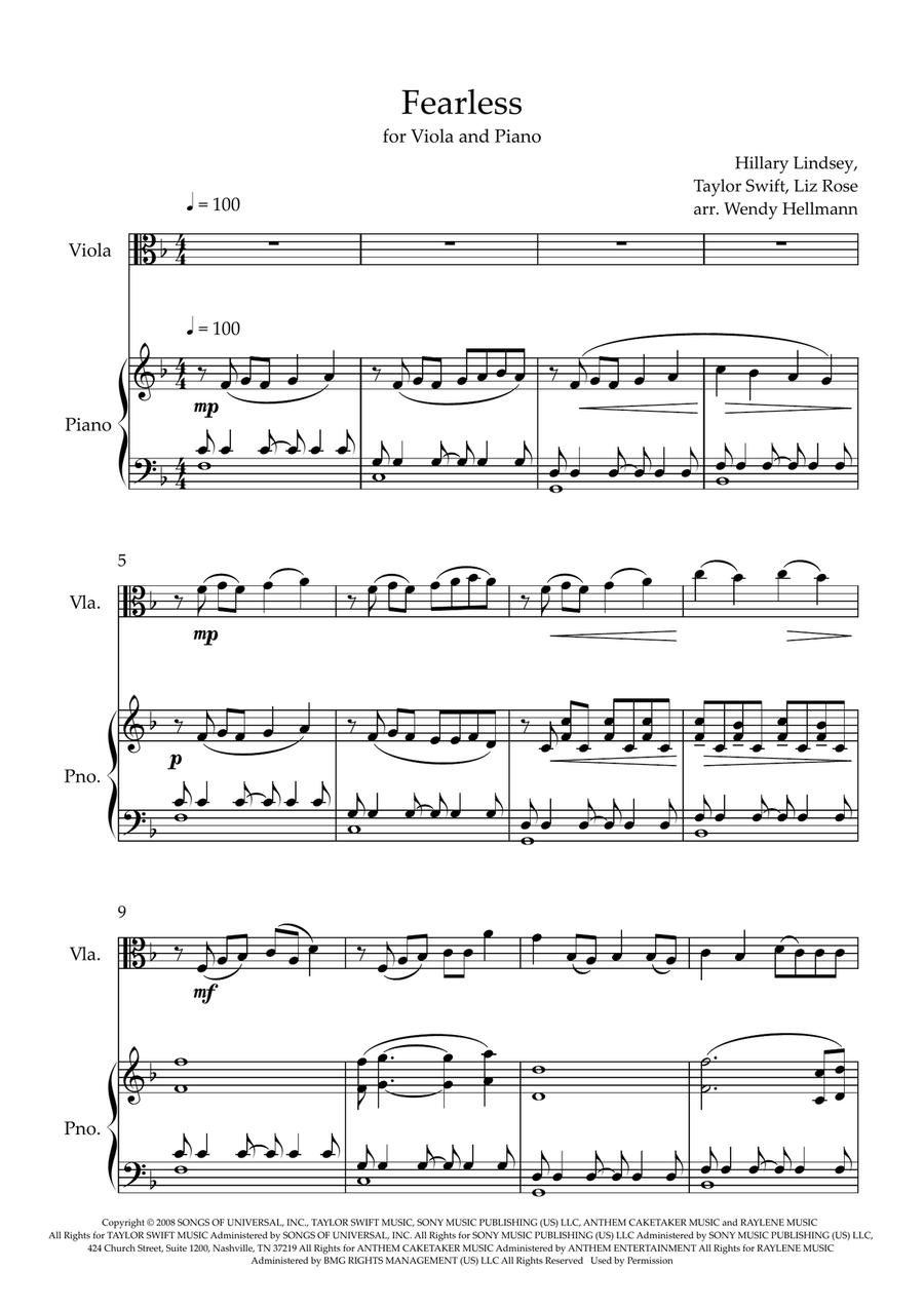 Fearless Viola scores gallery preview page 1