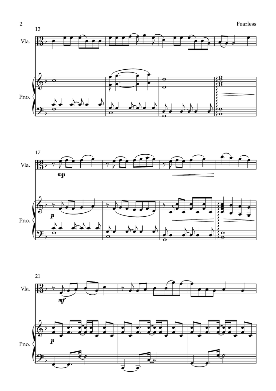 Fearless Viola scores gallery preview page 2