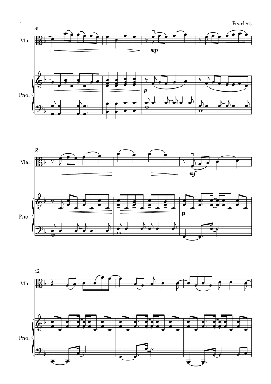 Fearless Viola scores gallery preview page 4