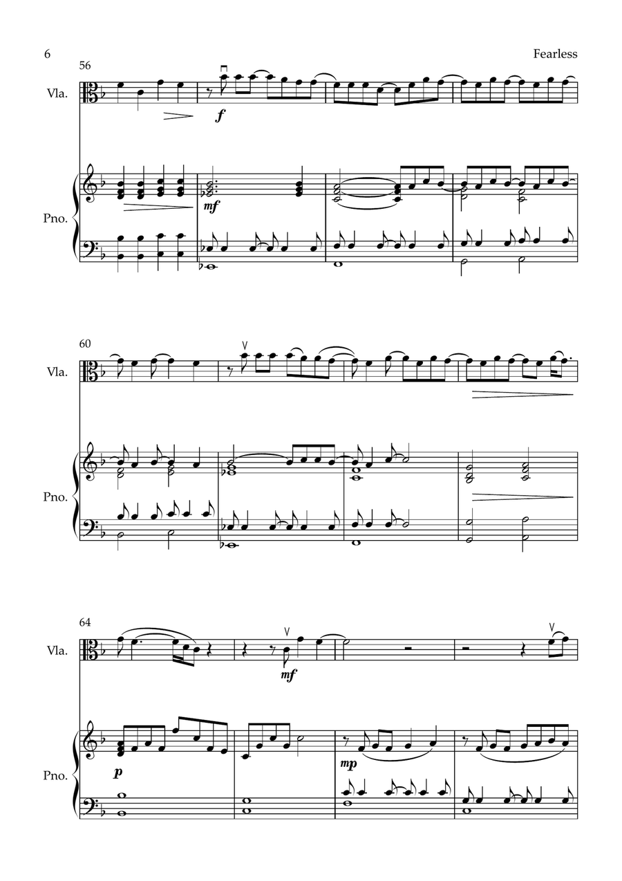 Fearless Viola scores gallery preview page 6