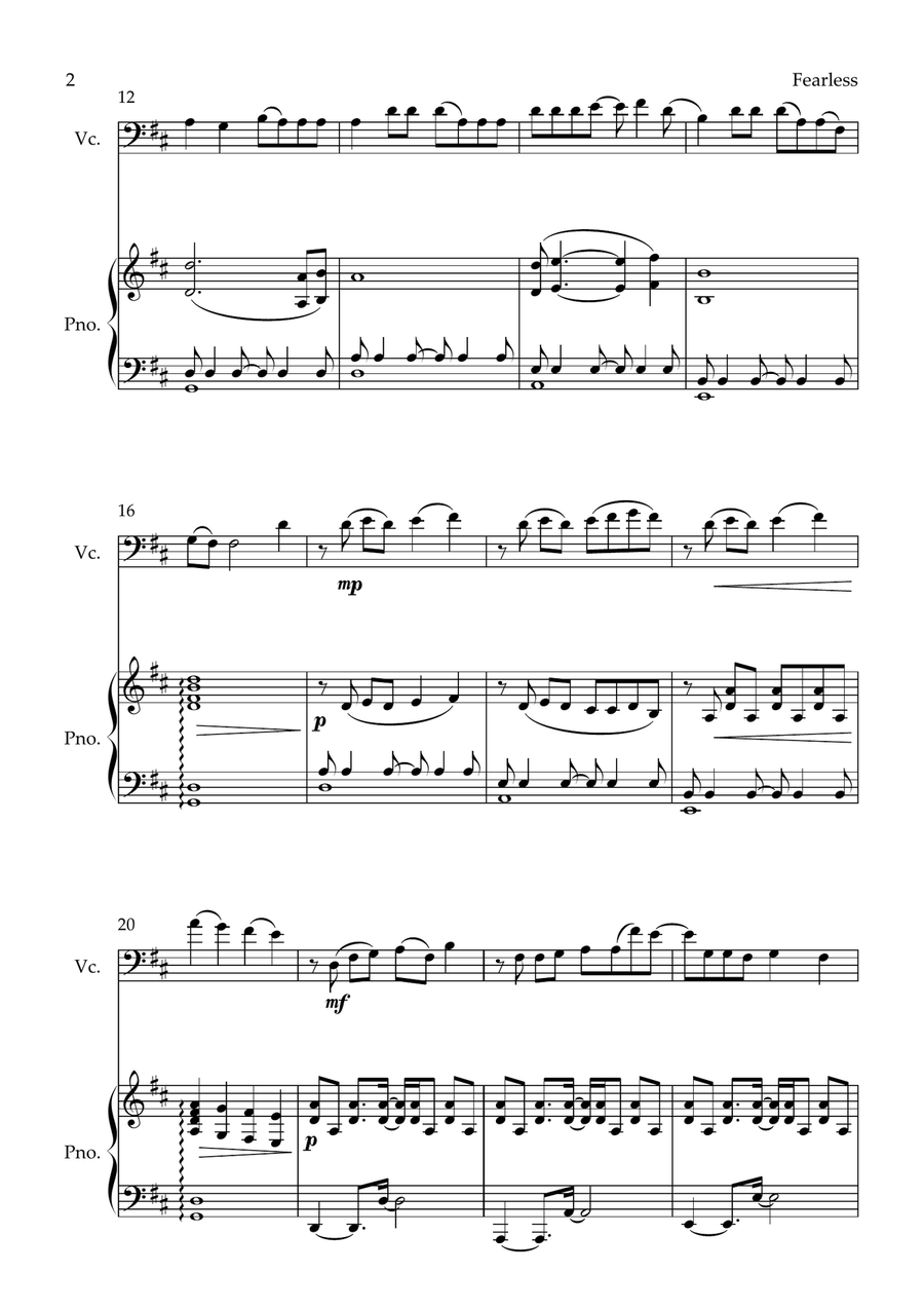 Fearless Piano scores gallery preview page 2