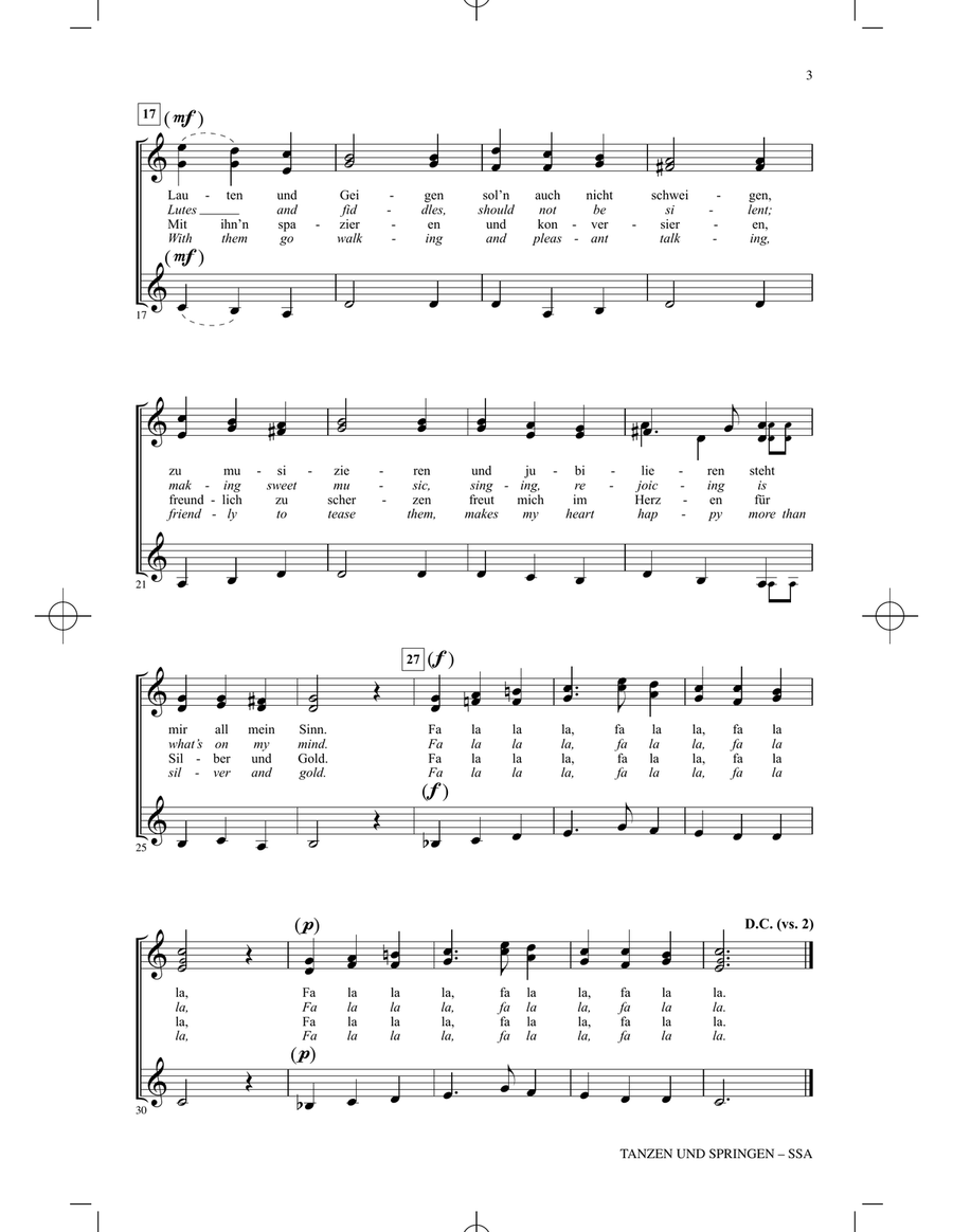 Tanzen Und Springen (Dancing And Leaping) (arr. John Leavitt) SSA scores gallery preview page 2
