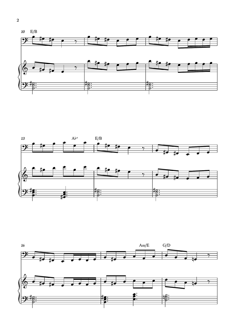 E. Grieg - Morning Mood - Peer Gynt Suite No. 1, Op. 46: for Tuba with accompaniment and chords Tuba scores gallery preview page 2