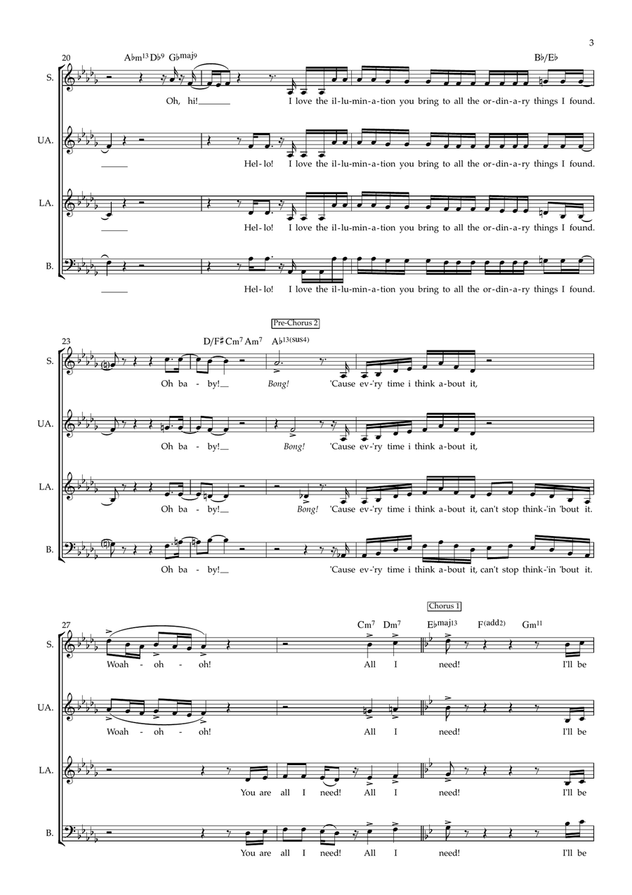 All I Need All I Need 4-Part scores gallery preview page 3