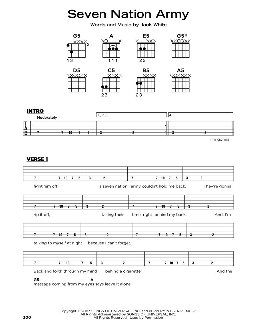 Seven Nation Army Seven Nation Army Acoustic Guitar scores gallery preview page 1