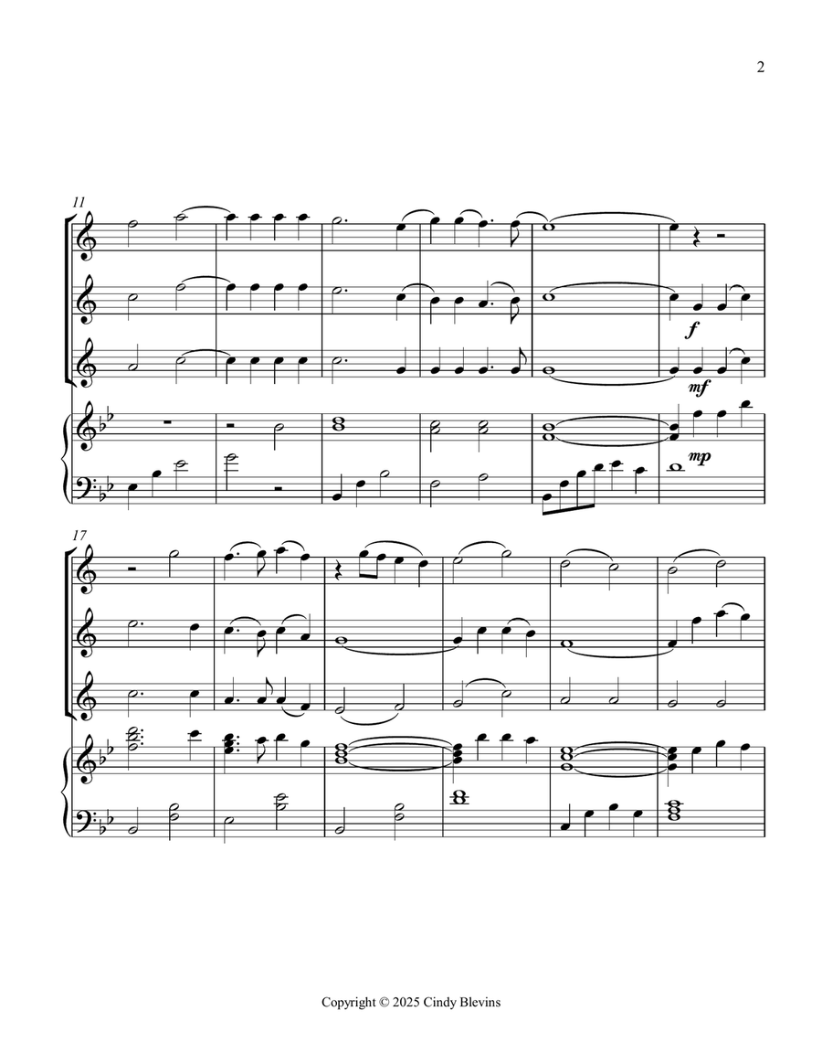 How Great Thou Art, for Three Clarinets and Piano Small Ensemble scores gallery preview page 3