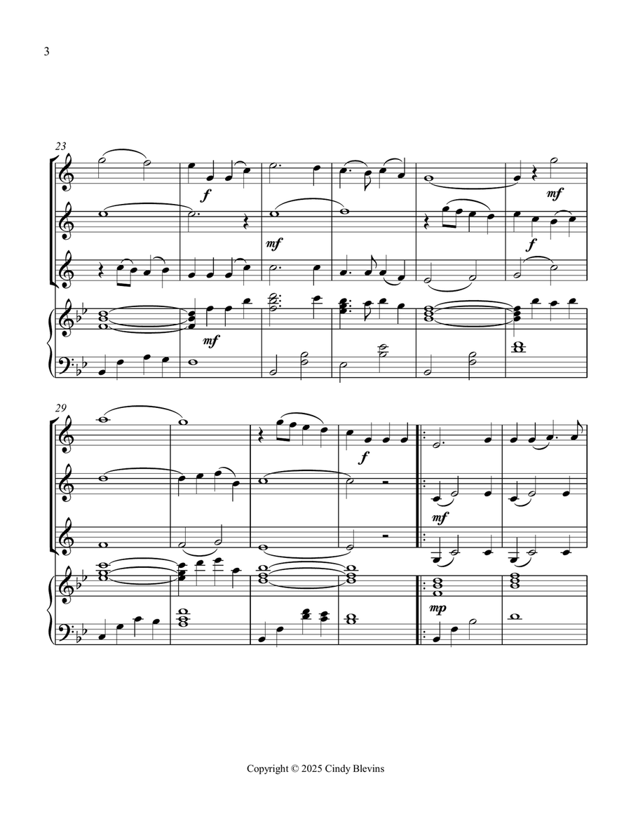 How Great Thou Art, for Three Clarinets and Piano Small Ensemble scores gallery preview page 4