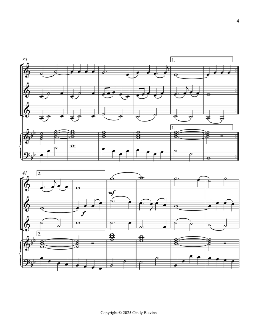 How Great Thou Art, for Three Clarinets and Piano Small Ensemble scores gallery preview page 5