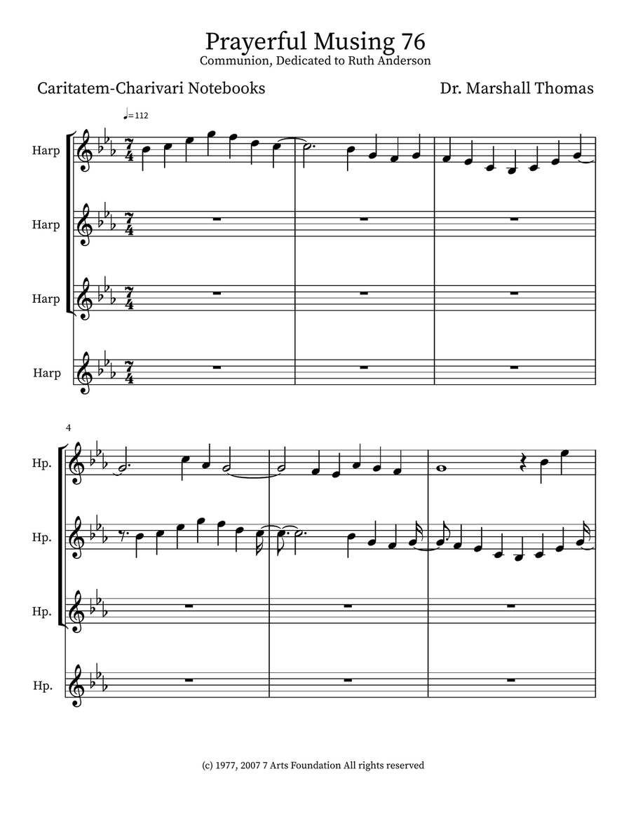 Prayerful Musing 76 Prayerful Musing 76 Small Ensemble scores gallery preview page 1