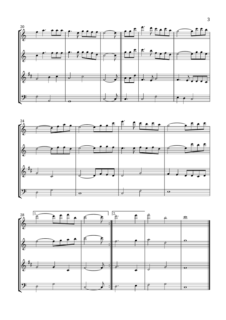 How Great Thou Art Woodwind Quartet scores gallery preview page 3