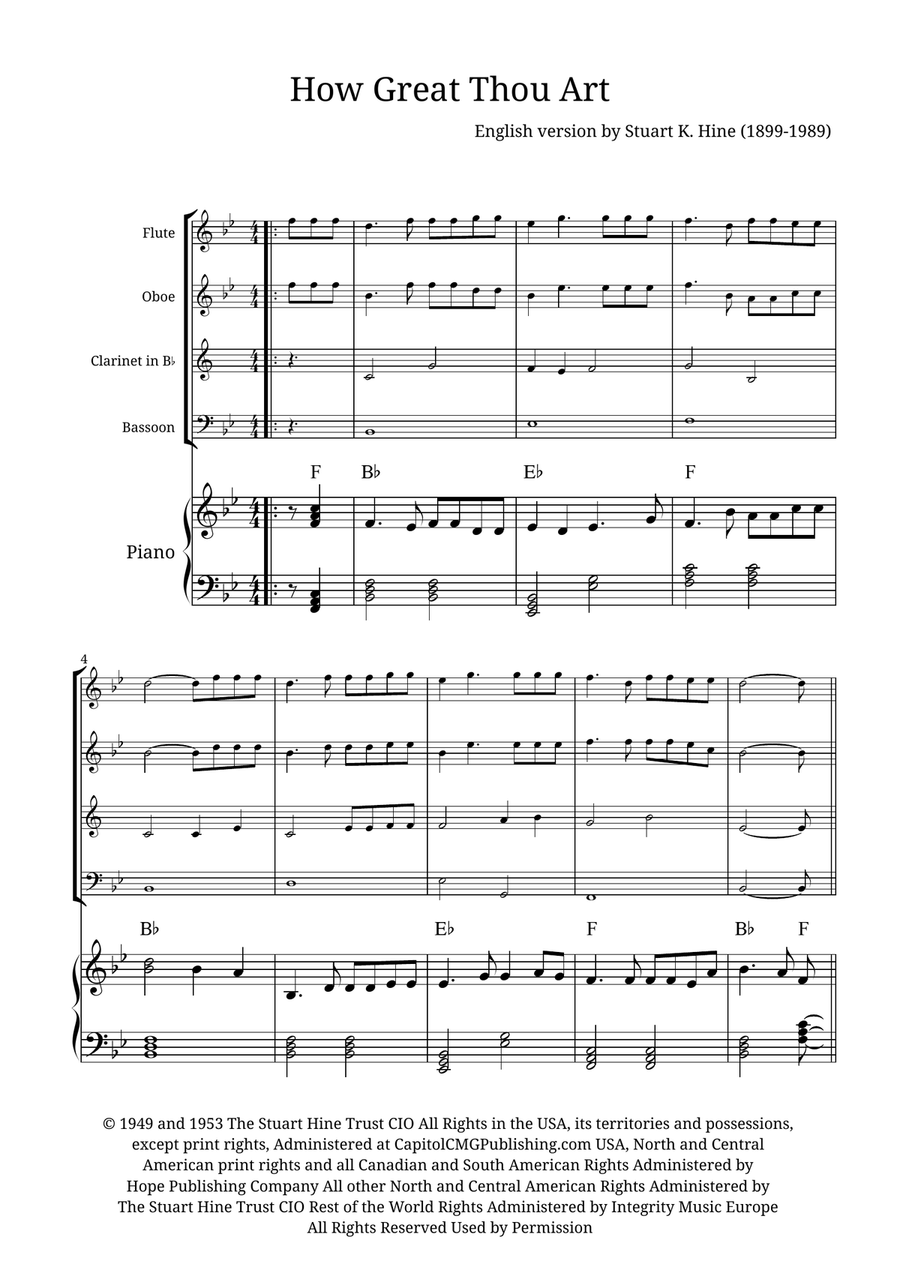 How Great Thou Art Small Ensemble scores gallery preview page 1