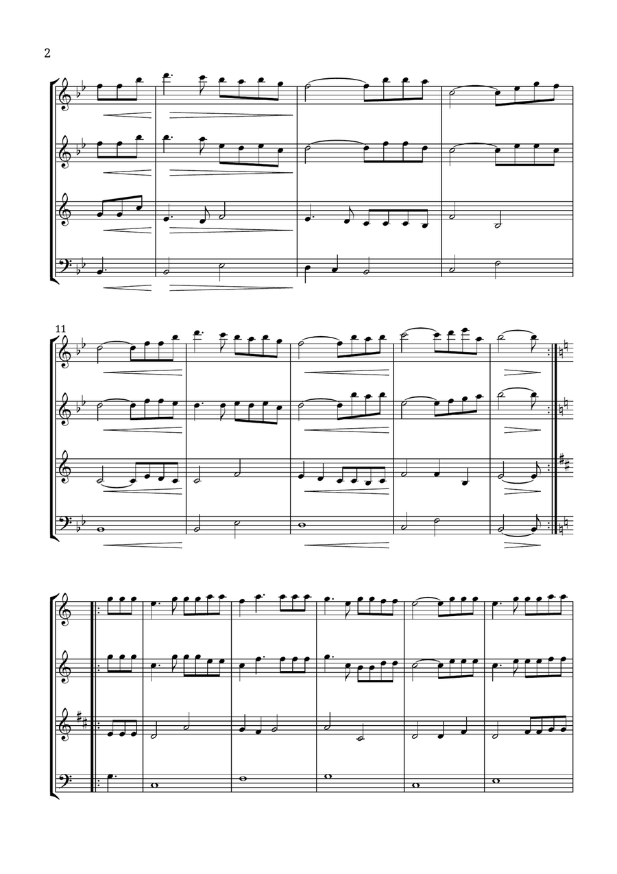 How Great Thou Art Woodwind Quartet scores gallery preview page 2