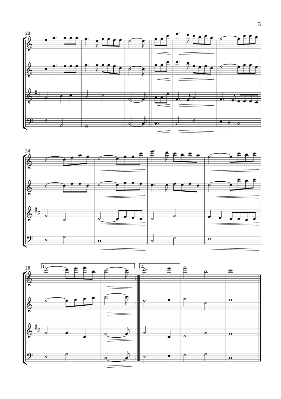 How Great Thou Art Woodwind Quartet scores gallery preview page 3
