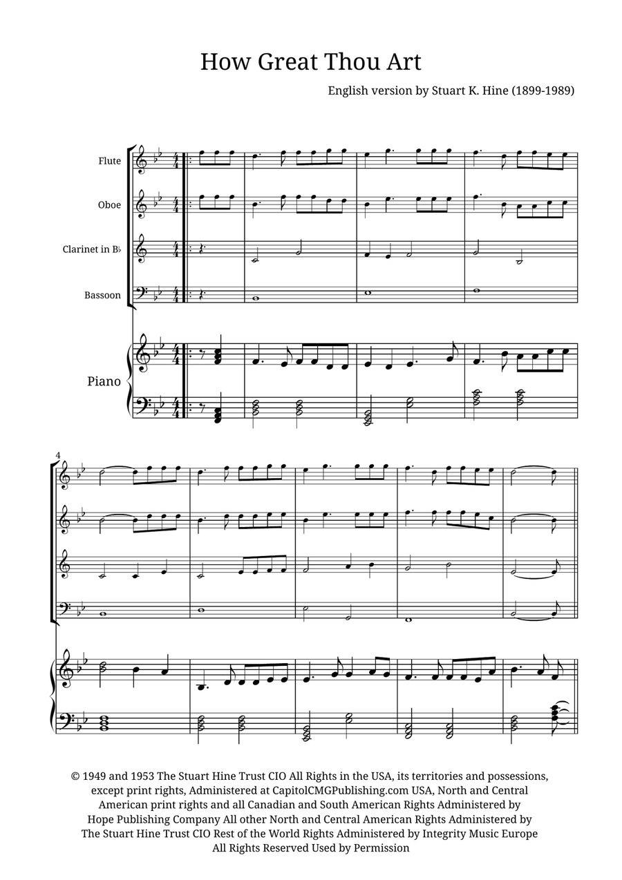 How Great Thou Art Small Ensemble scores gallery preview page 1