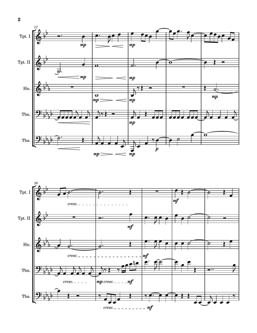 Sonata (in one movement) from Piano Music I Brass Ensemble scores gallery preview page 2
