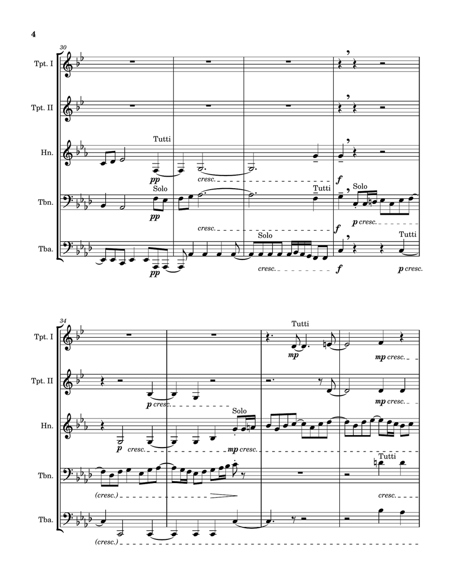 Sonata (in one movement) from Piano Music I Brass Ensemble scores gallery preview page 4