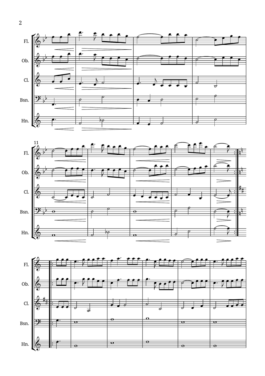 How Great Thou Art Woodwind Quintet scores gallery preview page 2