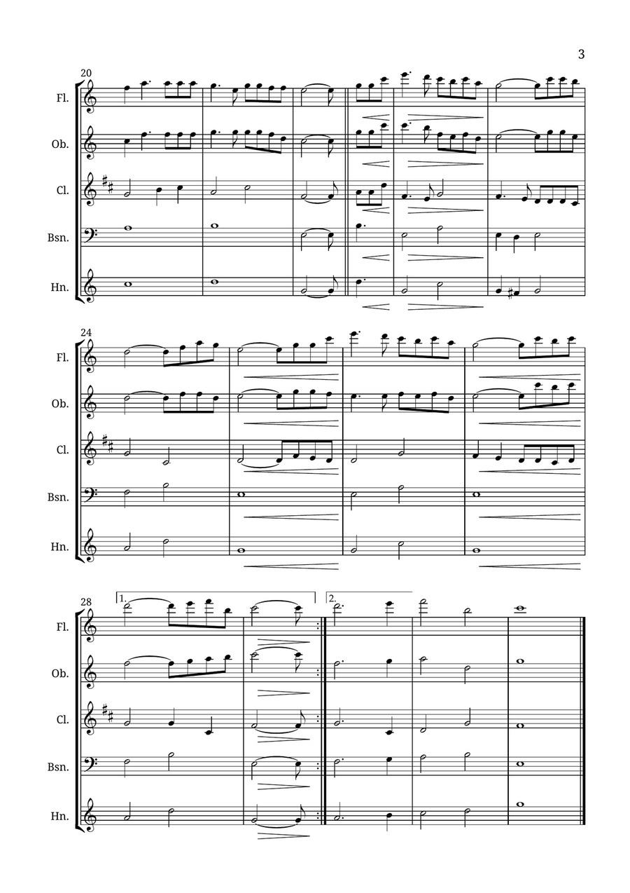 How Great Thou Art Woodwind Quintet scores gallery preview page 3