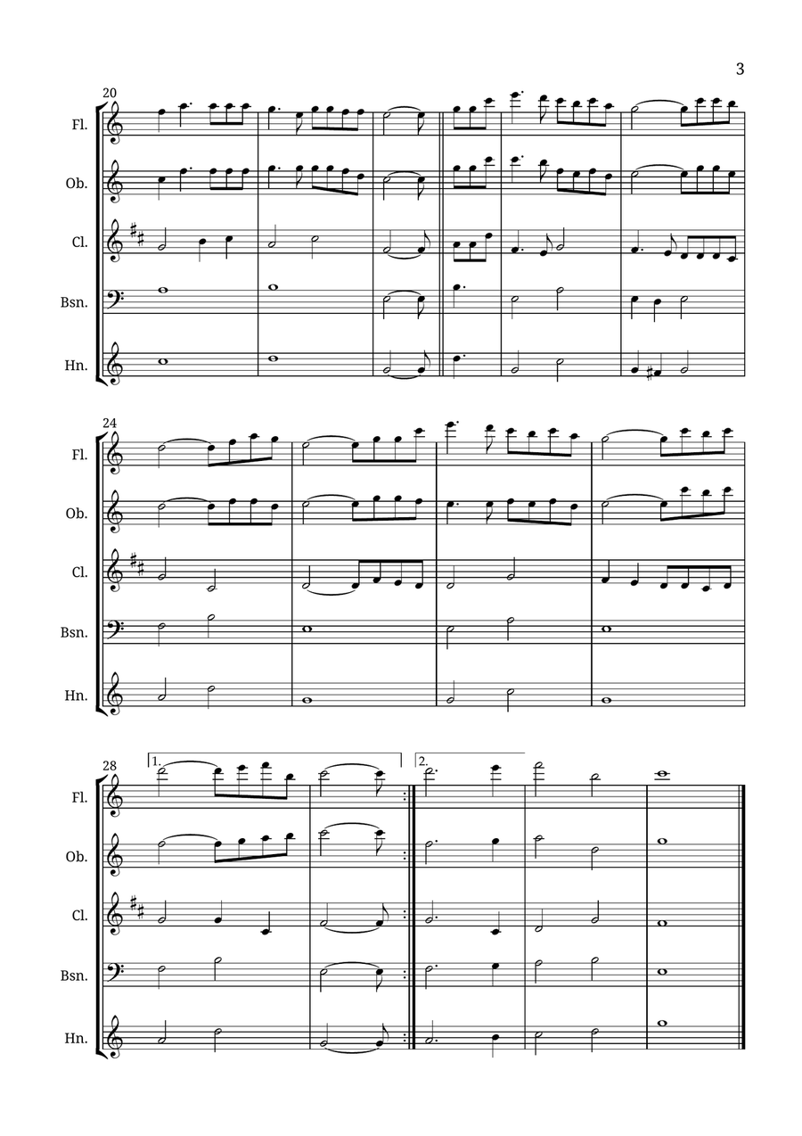 How Great Thou Art Woodwind Quintet scores gallery preview page 3