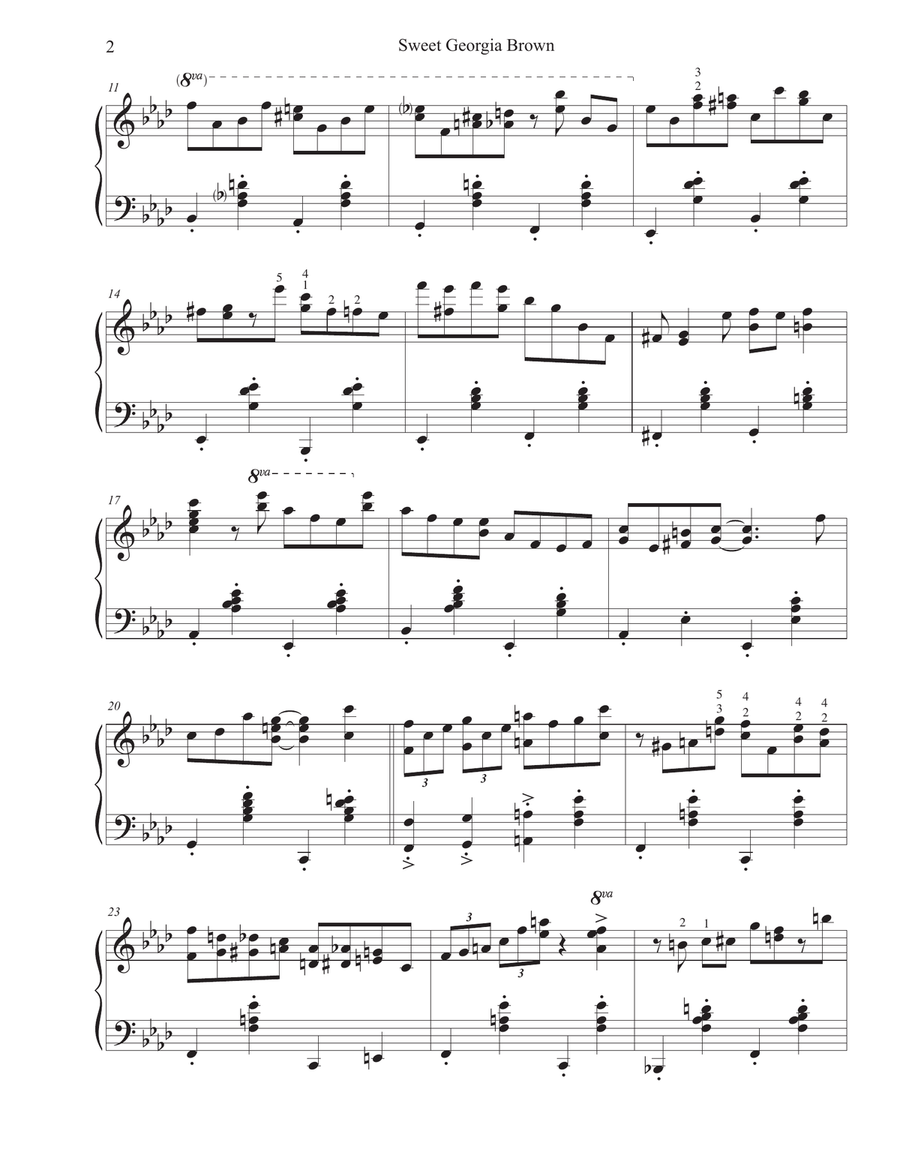 Sweet Georgia Brown Piano Solo scores gallery preview page 2