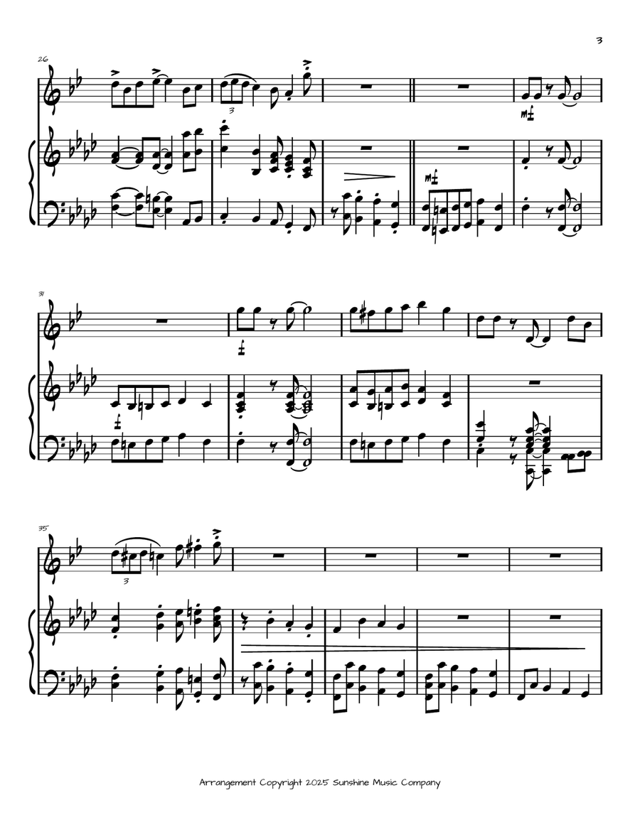Battle of Jericho Battle of Jericho B-Flat Trumpet scores gallery preview page 3