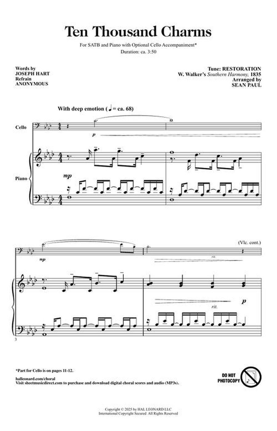 Ten Thousand Charms Ten Thousand Charms 4-Part scores gallery preview page 3