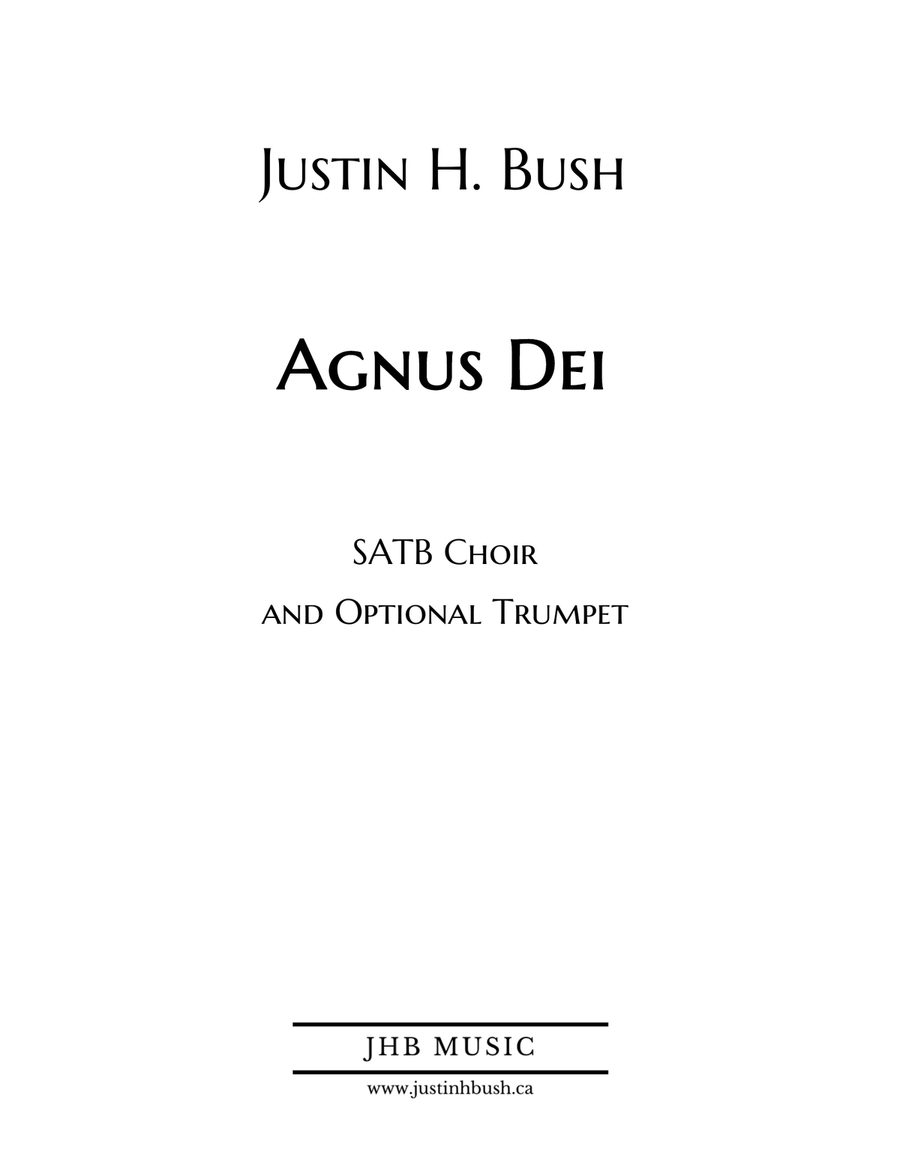 Agnus Dei for SATB Choir Agnus Dei for SATB Choir 4-Part scores gallery preview page 1