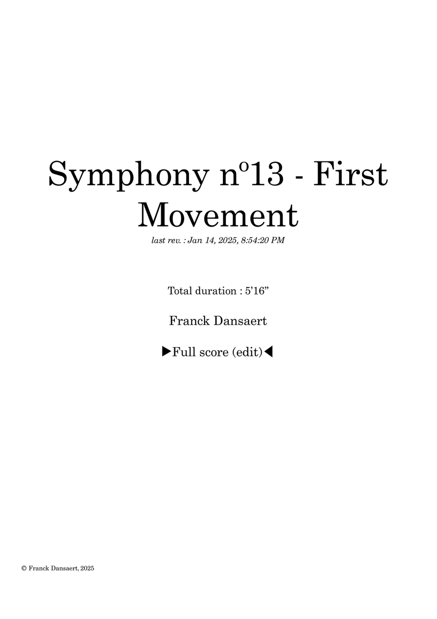 Symphony nº13 (first movement) Full Orchestra scores gallery preview page 1