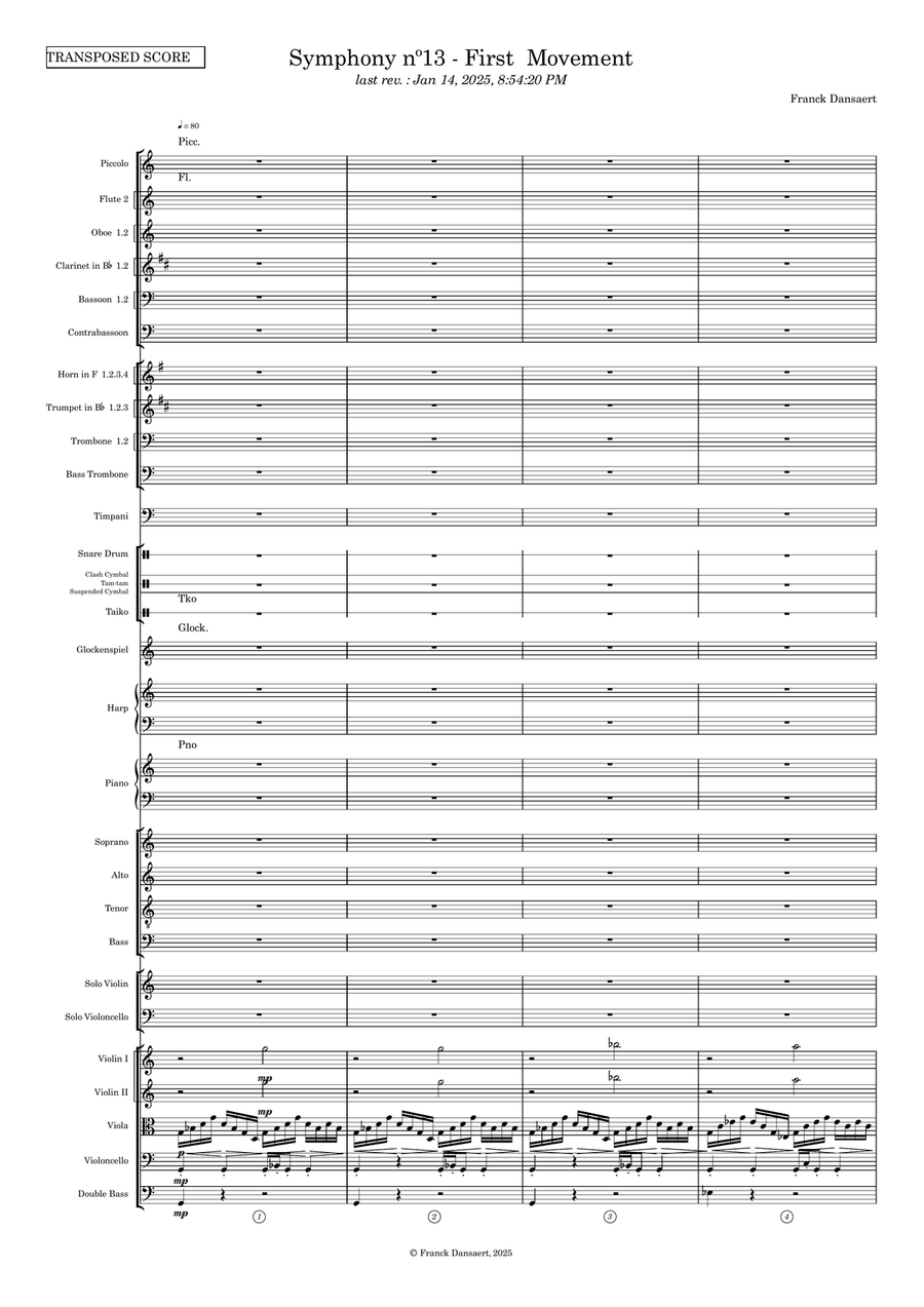 Symphony nº13 (first movement) Full Orchestra scores gallery preview page 2