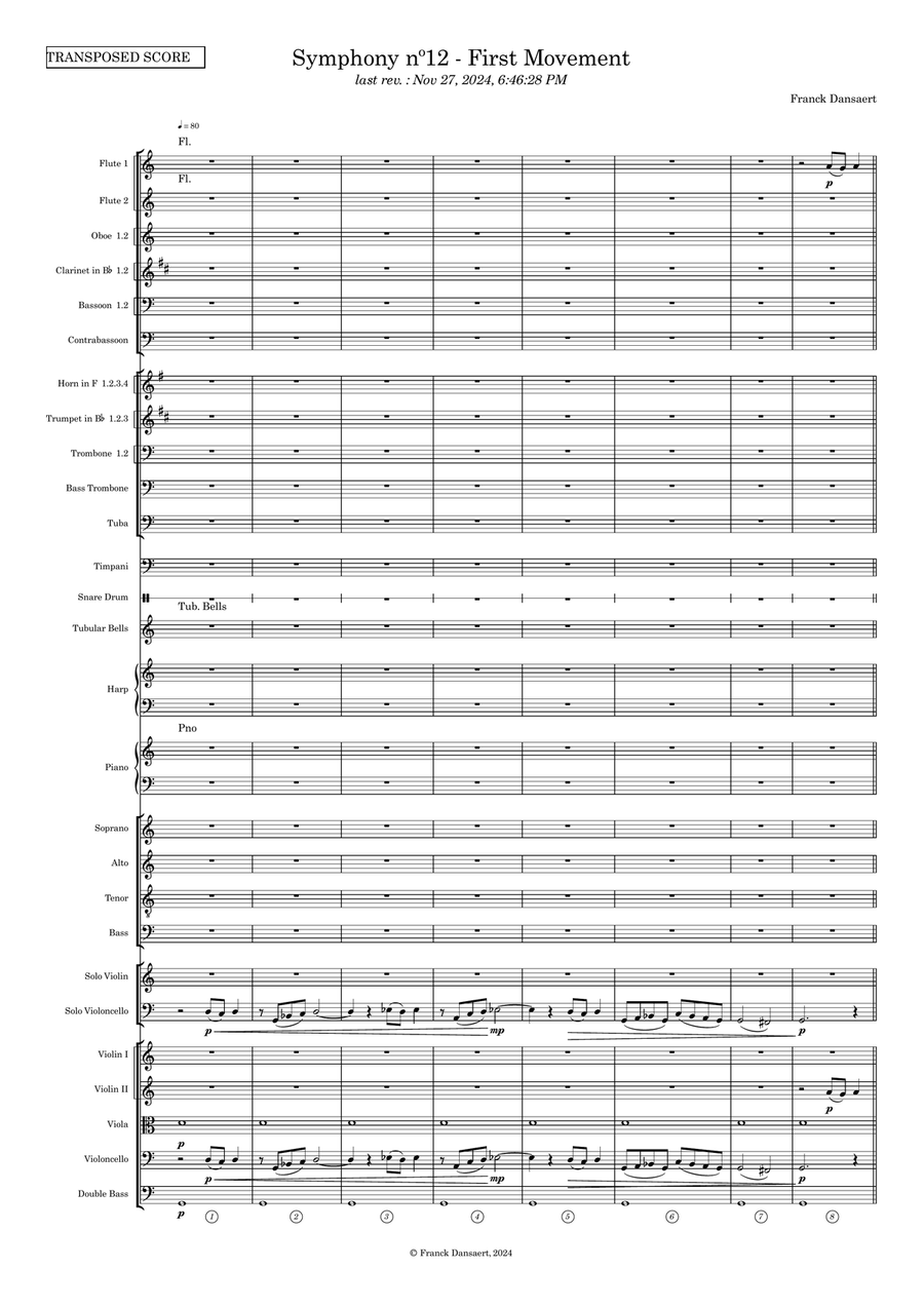 Symphony nº12 (first movement) Full Orchestra scores gallery preview page 2