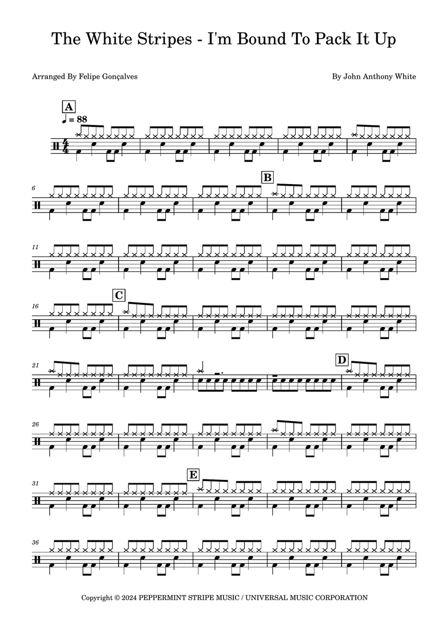 I'm Bound To Pack It Up I'm Bound To Pack It Up Drum Set scores gallery preview page 1