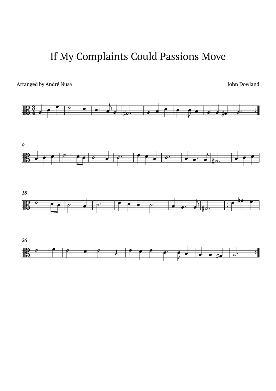 If My Complaints Could Passion Move Viola Solo scores gallery preview page 1