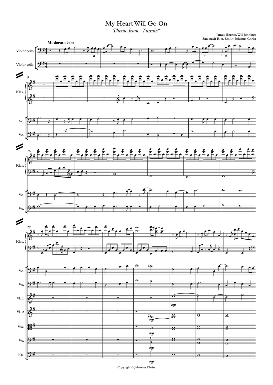 My Heart Will Go On (Love Theme From 'titanic') String Duet scores gallery preview page 1