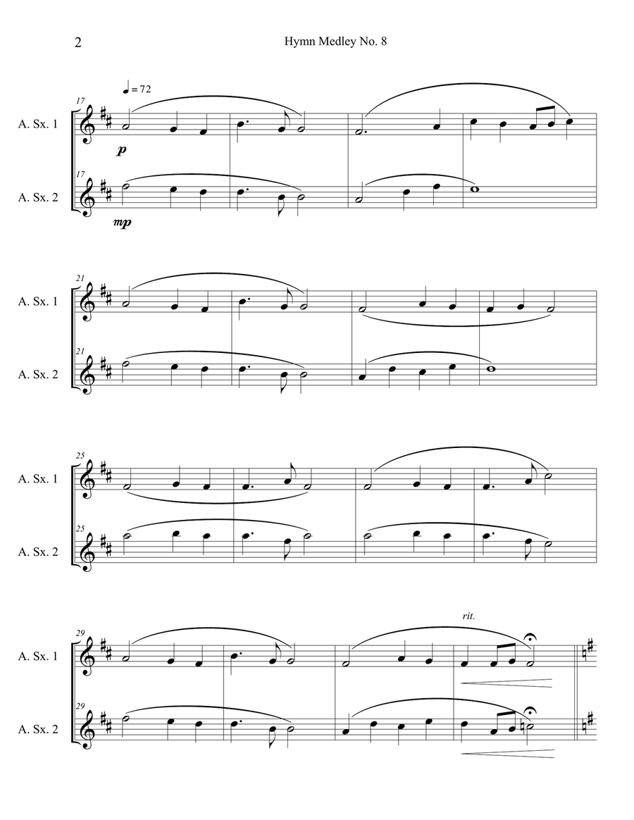 Hymn Medley No. 8 (Alto Sax Duet) Woodwind Duet scores gallery preview page 2