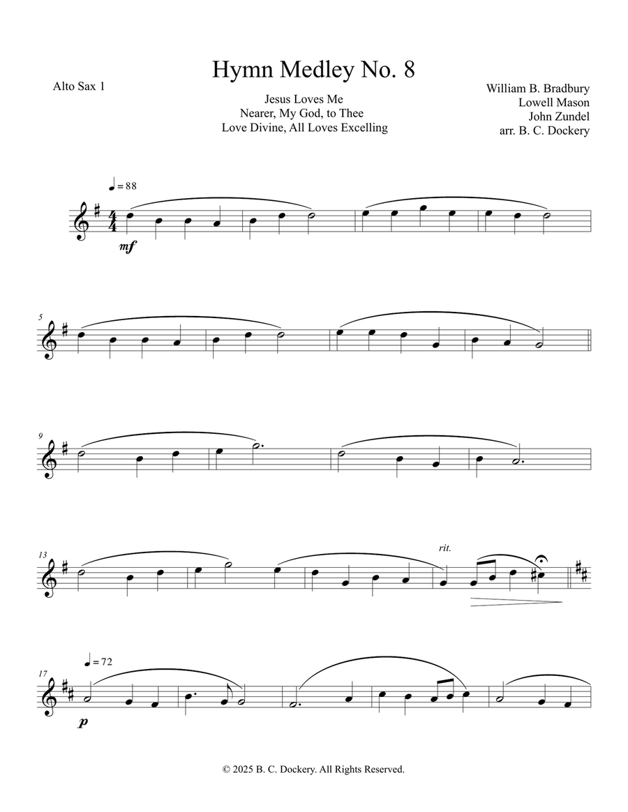 Hymn Medley No. 8 (Alto Sax Duet) Woodwind Duet scores gallery preview page 4