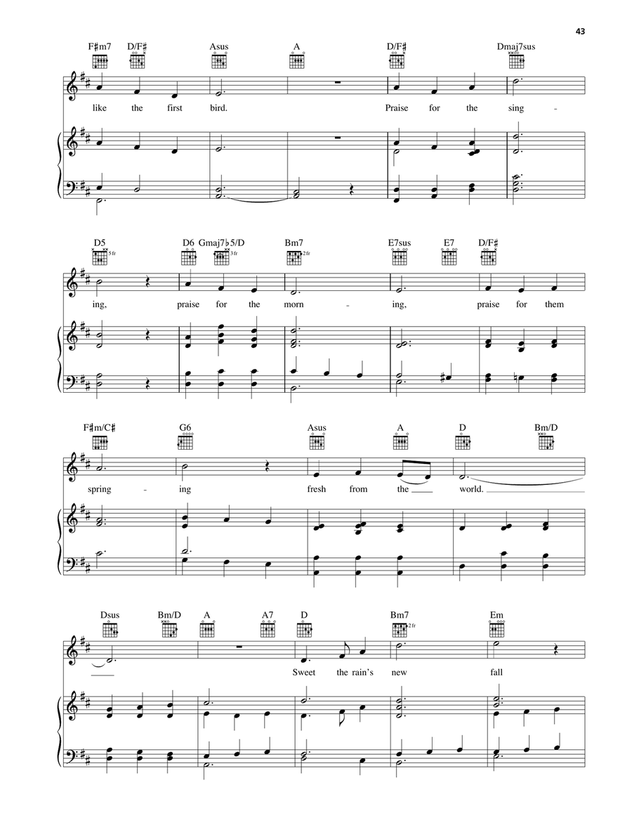 Morning Has Broken by Steve Green Piano, Vocal, Guitar - Digital Sheet Music page 3