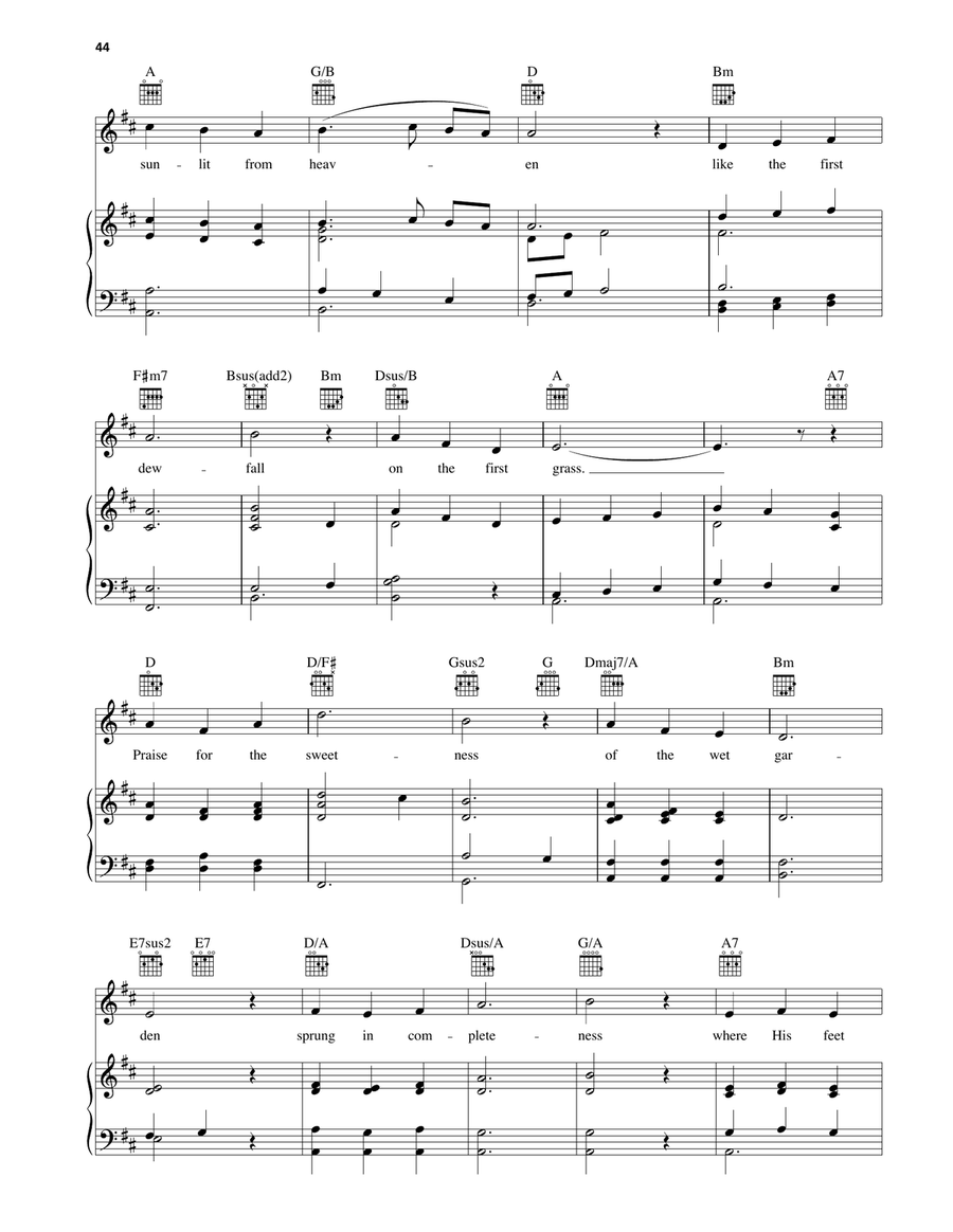 Morning Has Broken by Steve Green Piano, Vocal, Guitar - Digital Sheet Music page 4