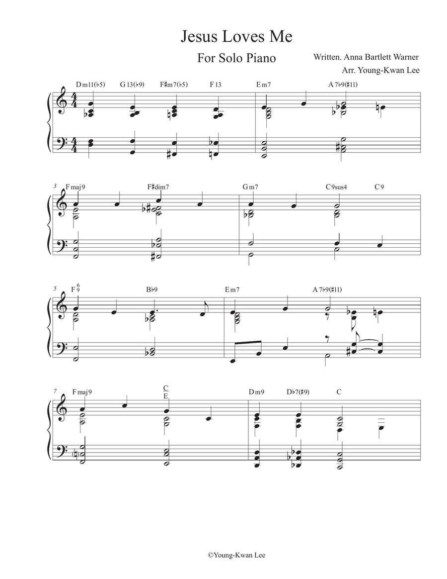 Jesus Loves Me Jesus Loves Me Piano Solo scores gallery preview page 1