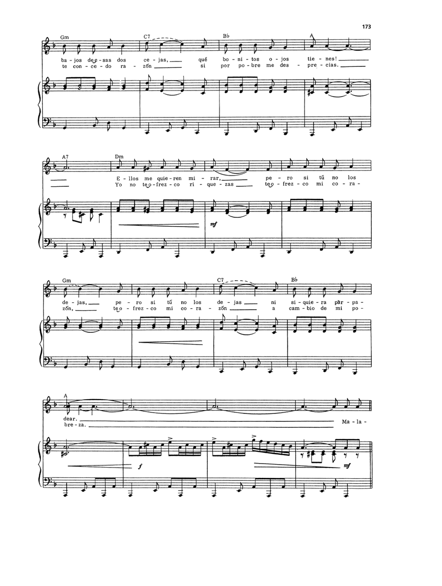 La Malaguena La Malaguena Piano, Vocal, Guitar scores gallery preview page 2