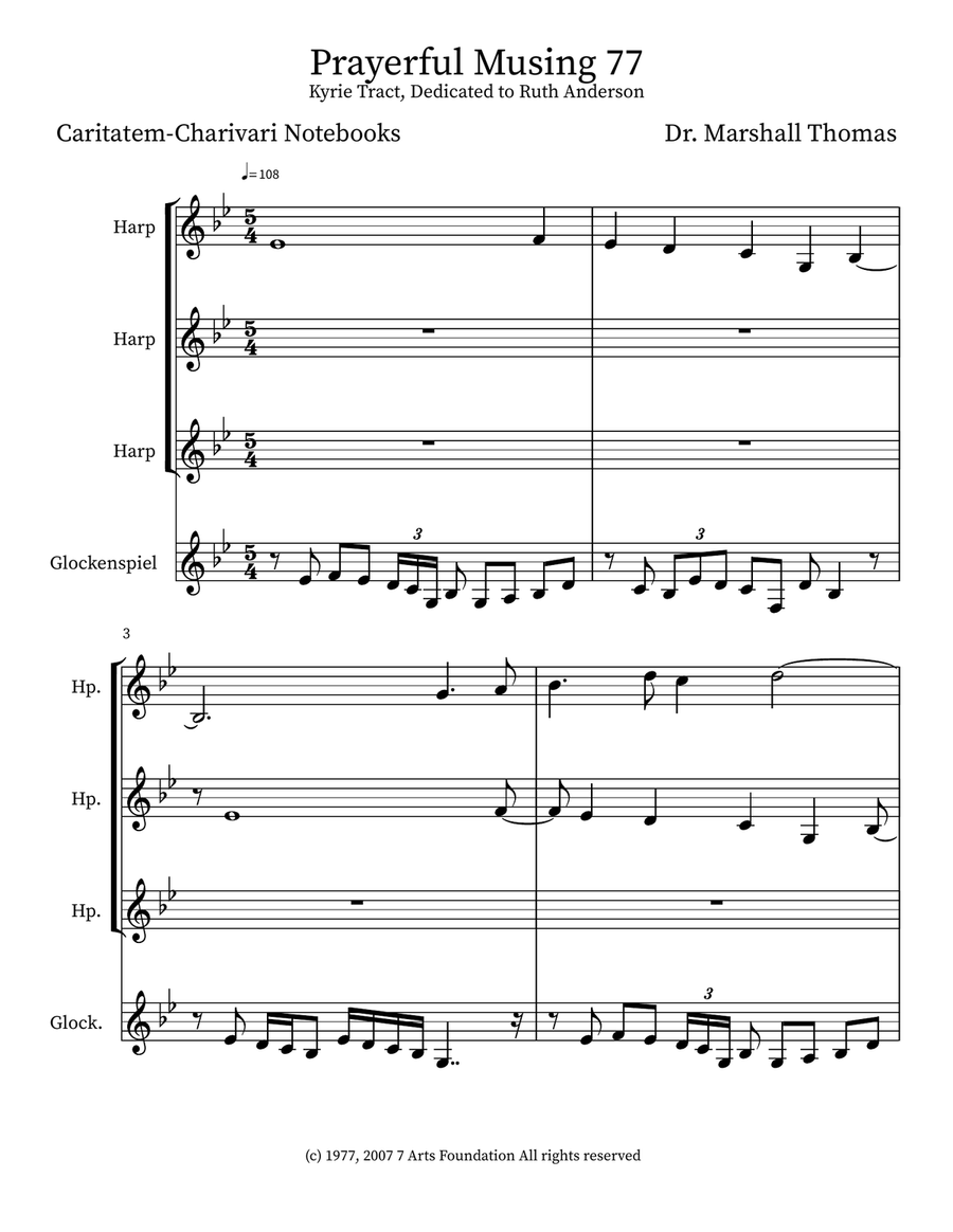 Prayerful Musing 77 Prayerful Musing 77 Small Ensemble scores gallery preview page 1