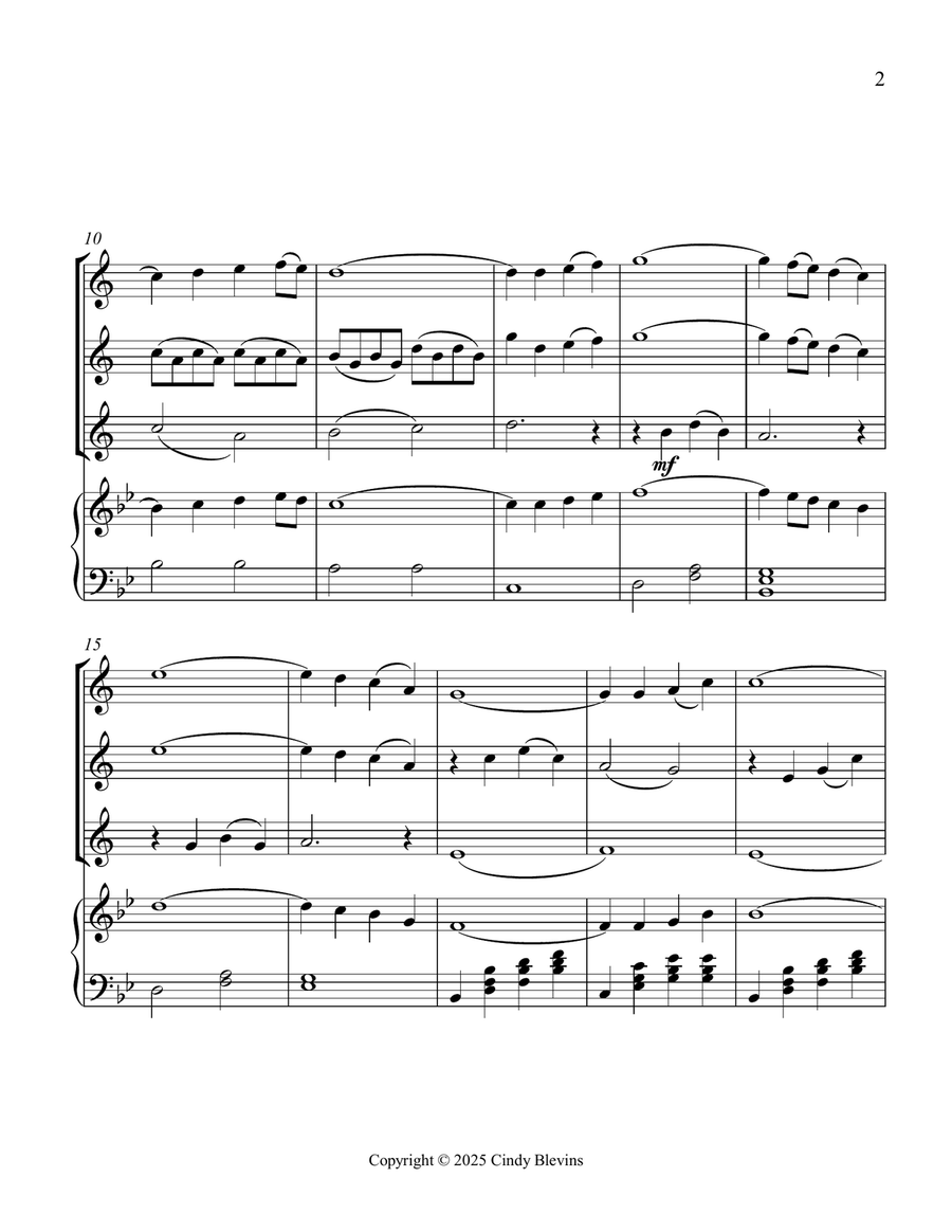 The Water Is Wide, for Three Clarinets and Piano Small Ensemble scores gallery preview page 3