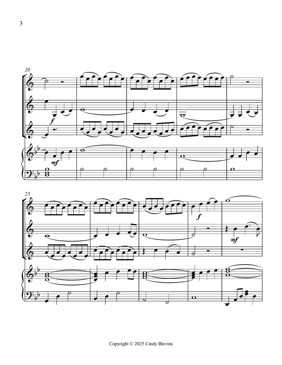 The Water Is Wide, for Three Clarinets and Piano Small Ensemble scores gallery preview page 4