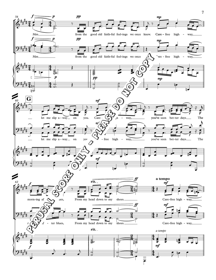 Carefree Highway 4-Part - Sheet Music page 8