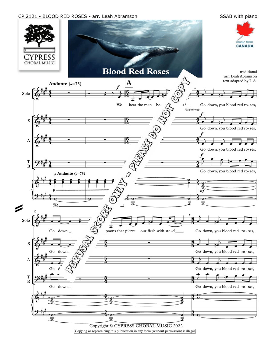 Blood Red Roses Blood Red Roses Choir scores gallery preview page 2
