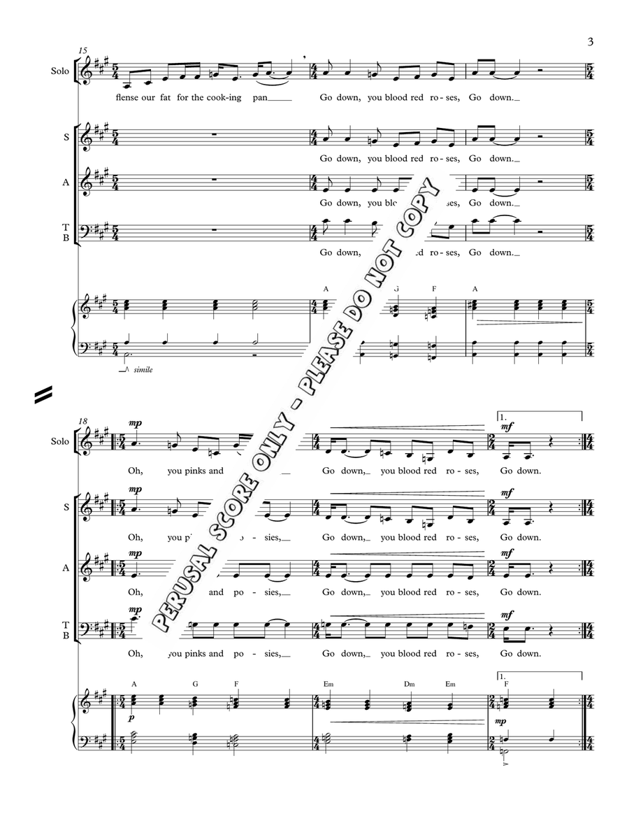 Blood Red Roses Blood Red Roses Choir scores gallery preview page 4