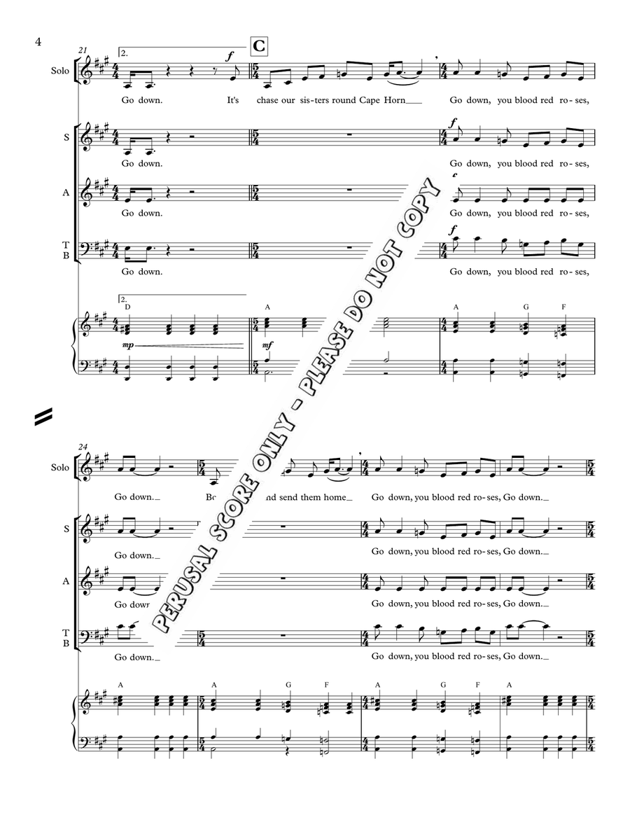 Blood Red Roses Blood Red Roses Choir scores gallery preview page 5