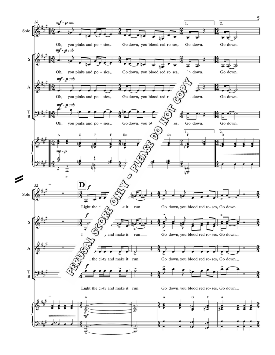 Blood Red Roses Blood Red Roses Choir scores gallery preview page 6