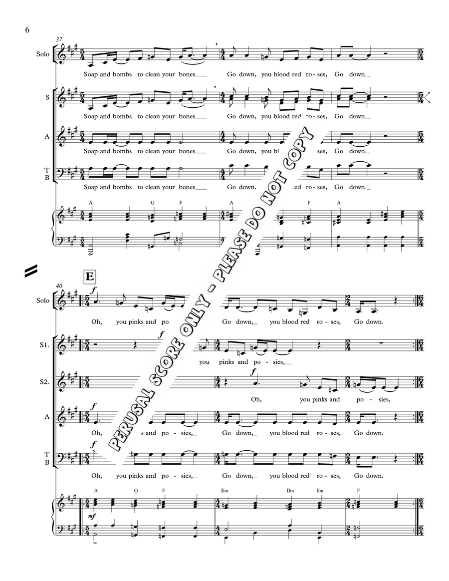 Blood Red Roses Blood Red Roses Choir scores gallery preview page 7