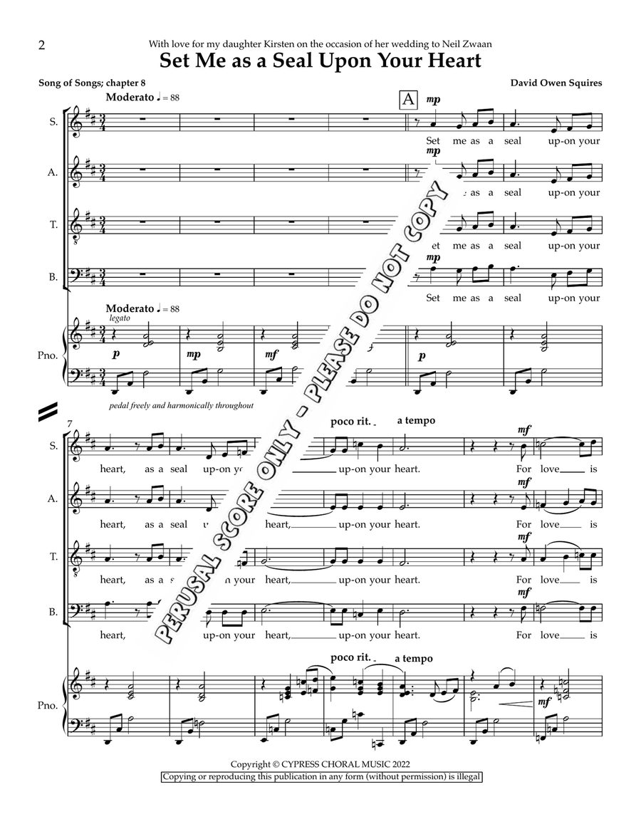 Set Me As A Seal Upon Set Me As A Seal Upon 4-Part scores gallery preview page 2