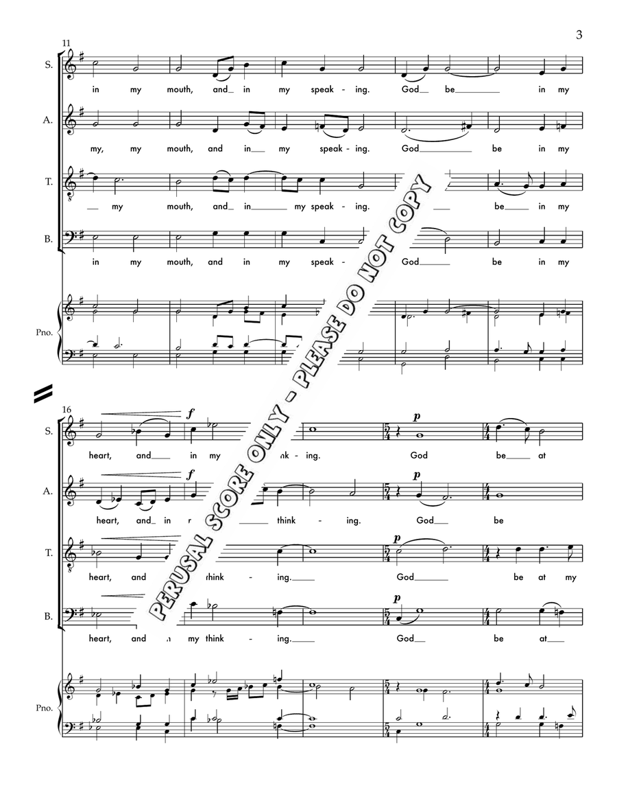 God Be In My Head God Be In My Head 4-Part scores gallery preview page 3